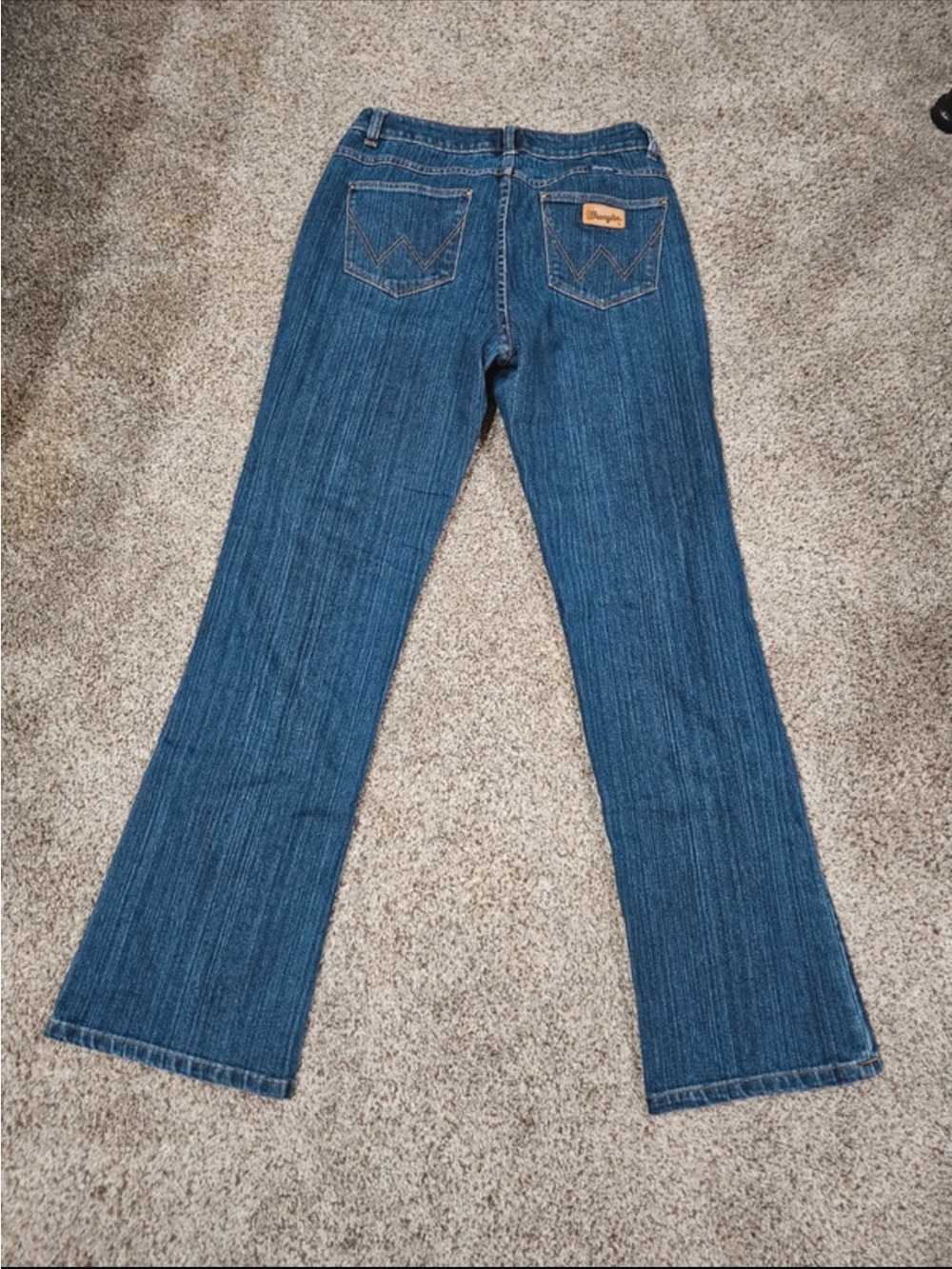 Wrangler Women's Dark Blue Bootcut Jeans with Signature Pocket Patch